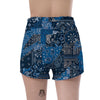 Bandana Blue Paisley Print Pattern Women's Shorts-grizzshop