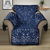 Bandana Blue Paisley Print Recliner Protector-grizzshop