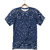 Bandana Blue Paisley Print T-Shirt-grizzshop