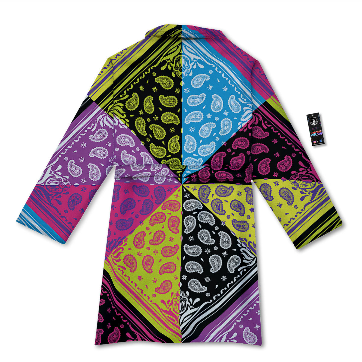 Bandana Paisley Colorful Square Print Bathrobe-grizzshop