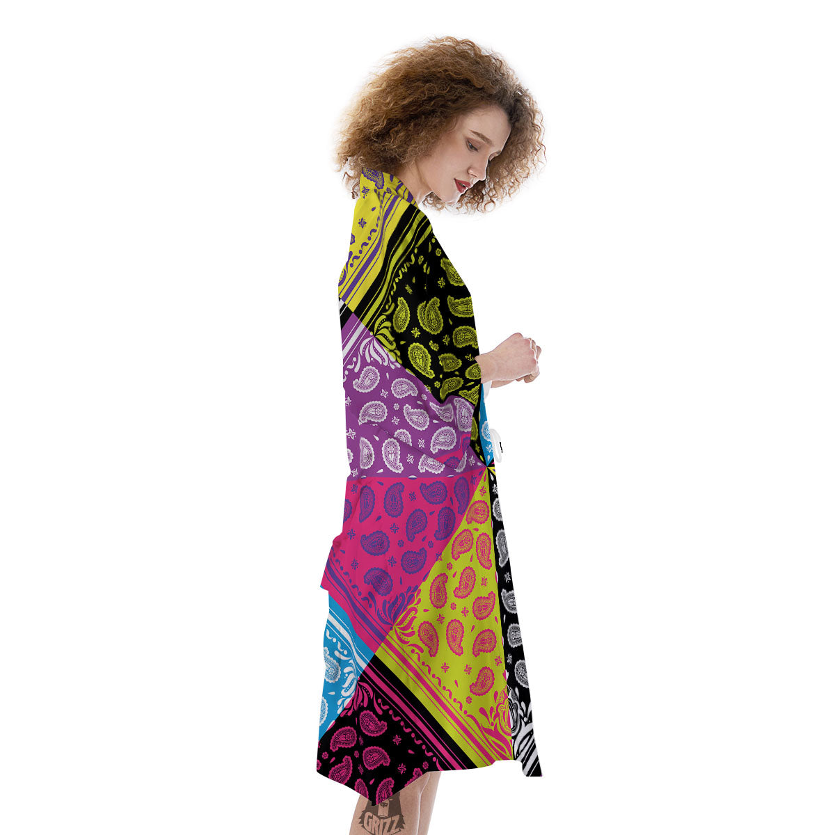 Bandana Paisley Colorful Square Print Kimono-grizzshop