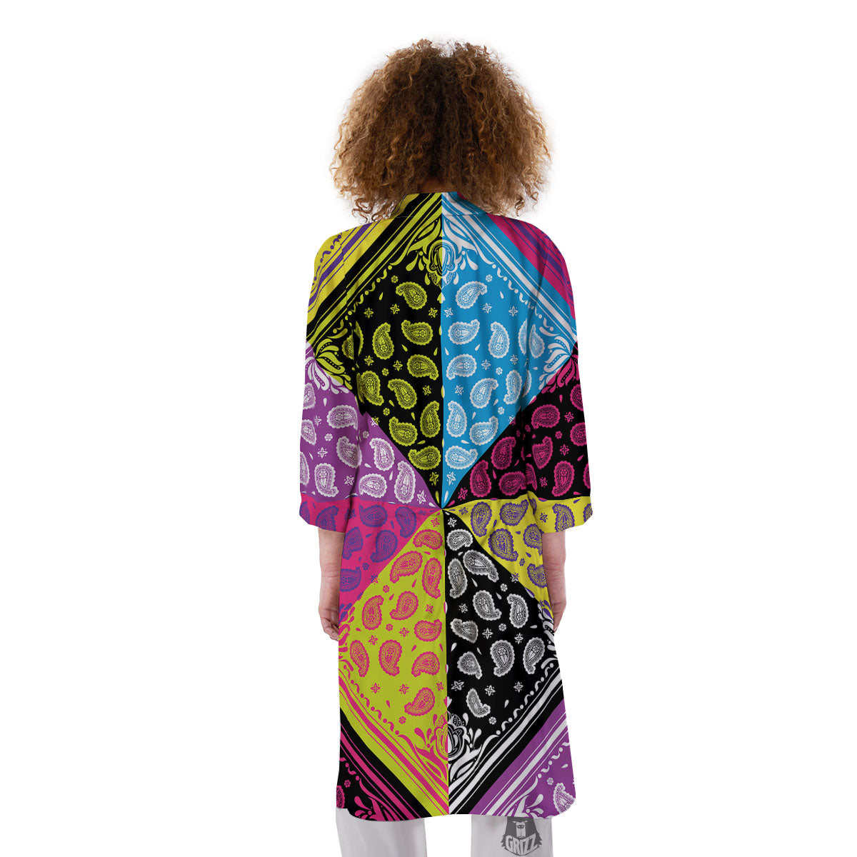 Bandana Paisley Colorful Square Print Kimono-grizzshop