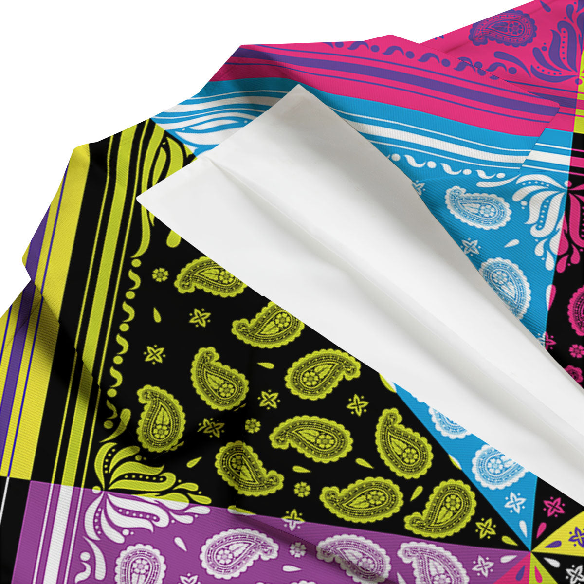 Bandana Paisley Colorful Square Print Men's Blazer-grizzshop