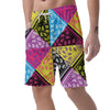 Bandana Paisley Colorful Square Print Men's Shorts-grizzshop