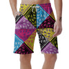 Bandana Paisley Colorful Square Print Men's Shorts-grizzshop