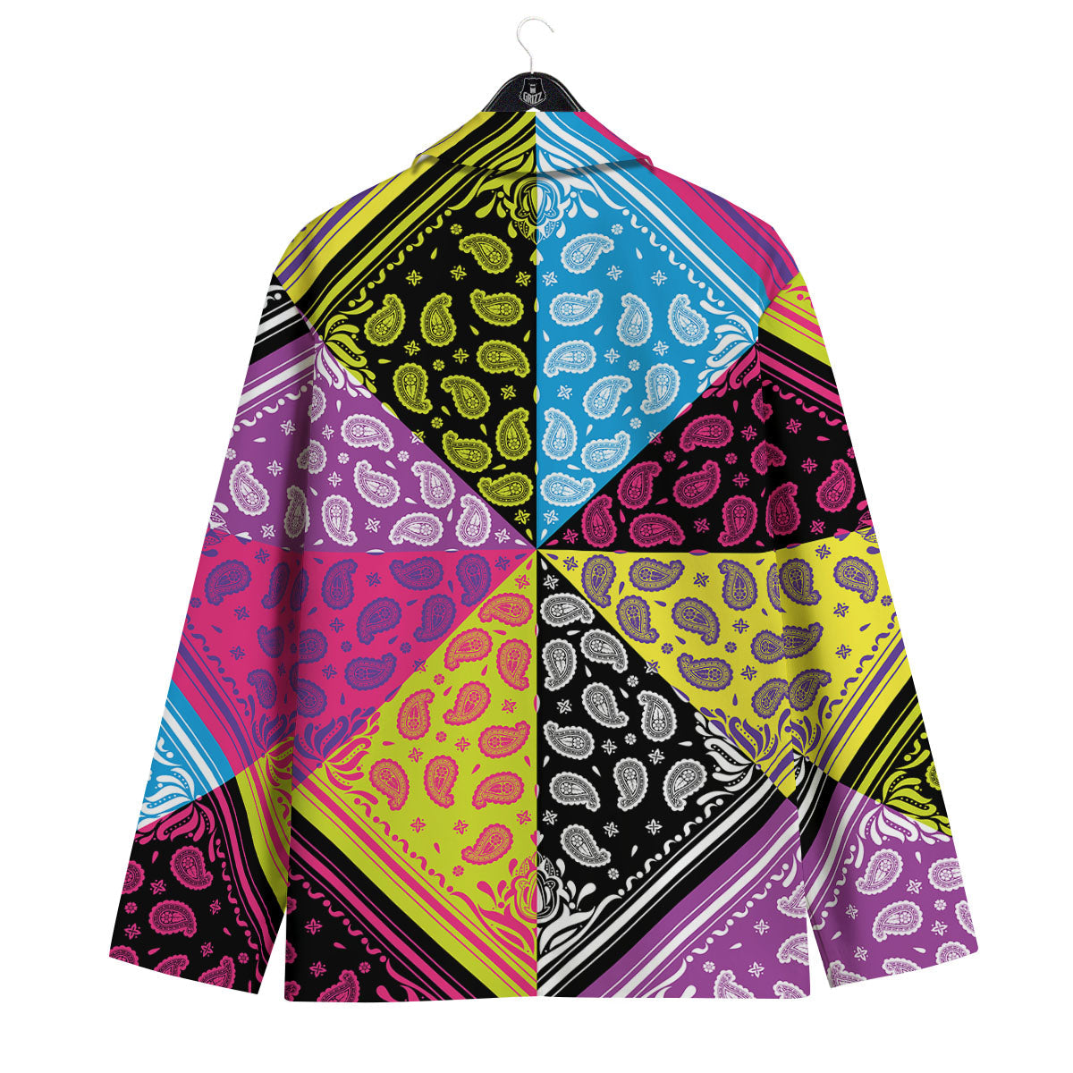 Bandana Paisley Colorful Square Print Men's Sport Coat-grizzshop
