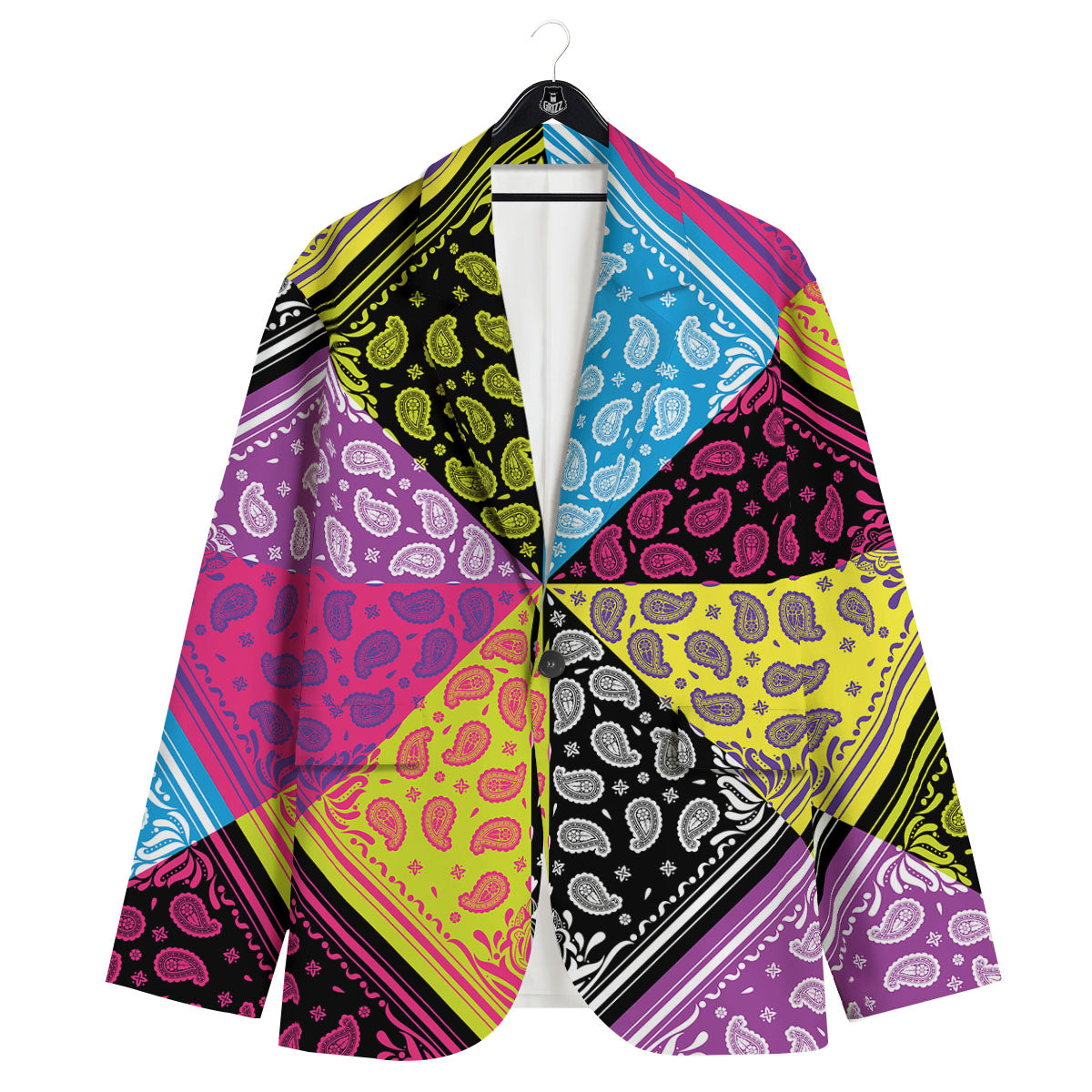 Bandana Paisley Colorful Square Print Men's Sport Coat-grizzshop