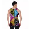 Bandana Paisley Colorful Square Print Men's Tank Top-grizzshop