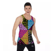 Bandana Paisley Colorful Square Print Men's Tank Top-grizzshop