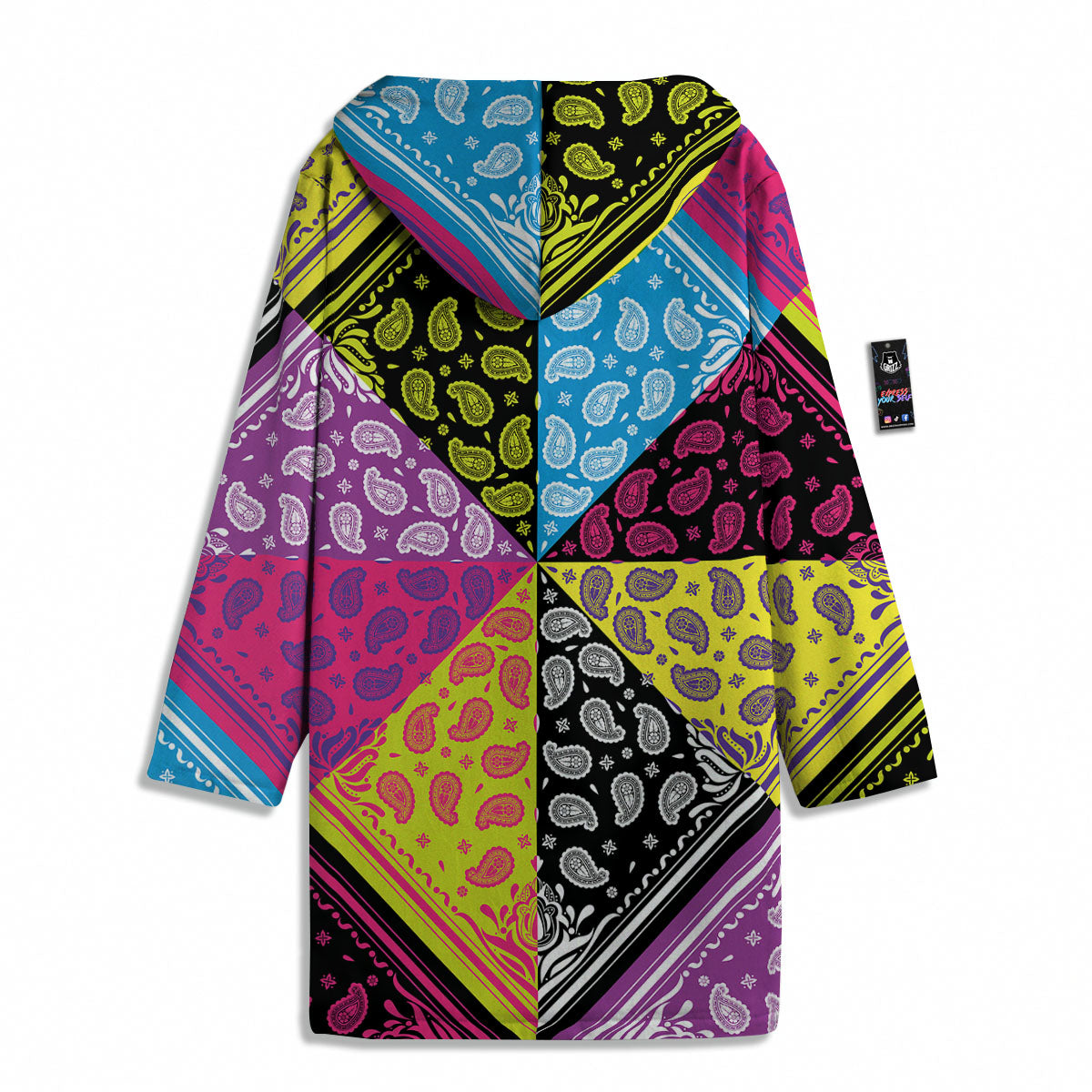 Bandana Paisley Colorful Square Print Men's Windbreaker Jacket-grizzshop