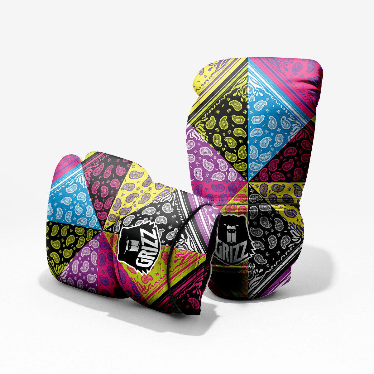 Bandana Paisley Colorful Square Print Pro Boxing Glove