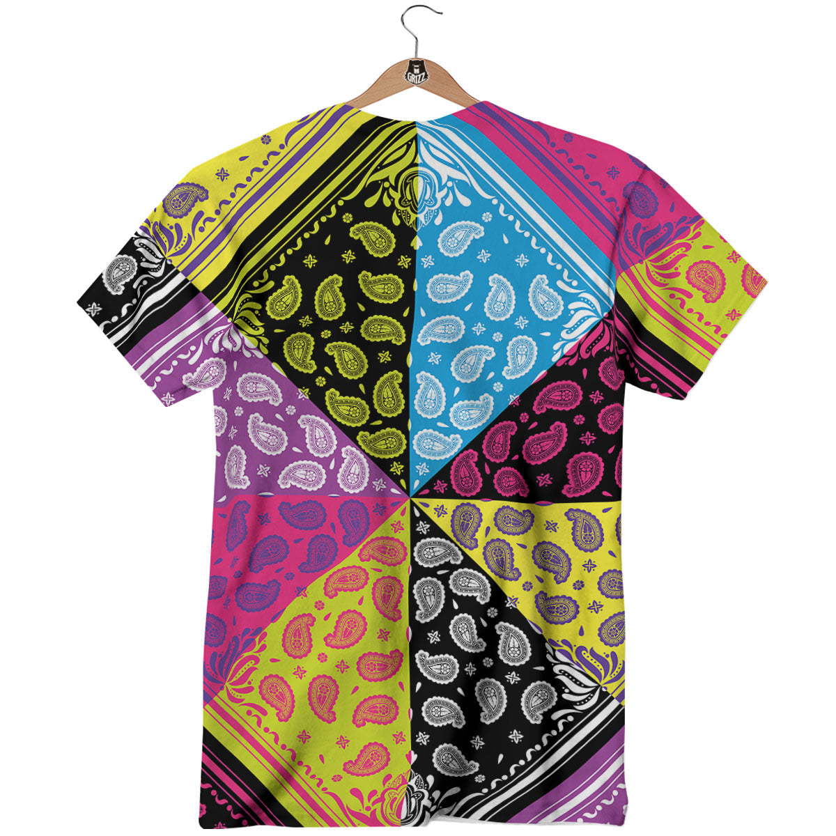 Bandana Paisley Colorful Square Print T-Shirt-grizzshop
