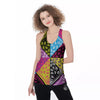 Bandana Paisley Colorful Square Print Women's Racerback Tank Top-grizzshop