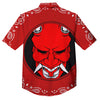 Bandana Red Hannya Demon Print Button Up Shirt-grizzshop