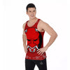 Bandana Red Hannya Demon Print Men's Tank Top-grizzshop