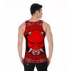 Bandana Red Hannya Demon Print Men's Tank Top-grizzshop