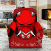 Bandana Red Hannya Demon Print Recliner Slipcover-grizzshop