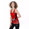 Bandana Red Hannya Demon Print Women's Racerback Tank Top-grizzshop