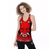 Bandana Red Hannya Demon Print Women's Racerback Tank Top-grizzshop