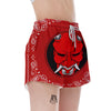 Bandana Red Hannya Demon Print Women's Shorts-grizzshop