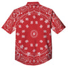 Bandana Red Paisley Print Button Up Shirt-grizzshop