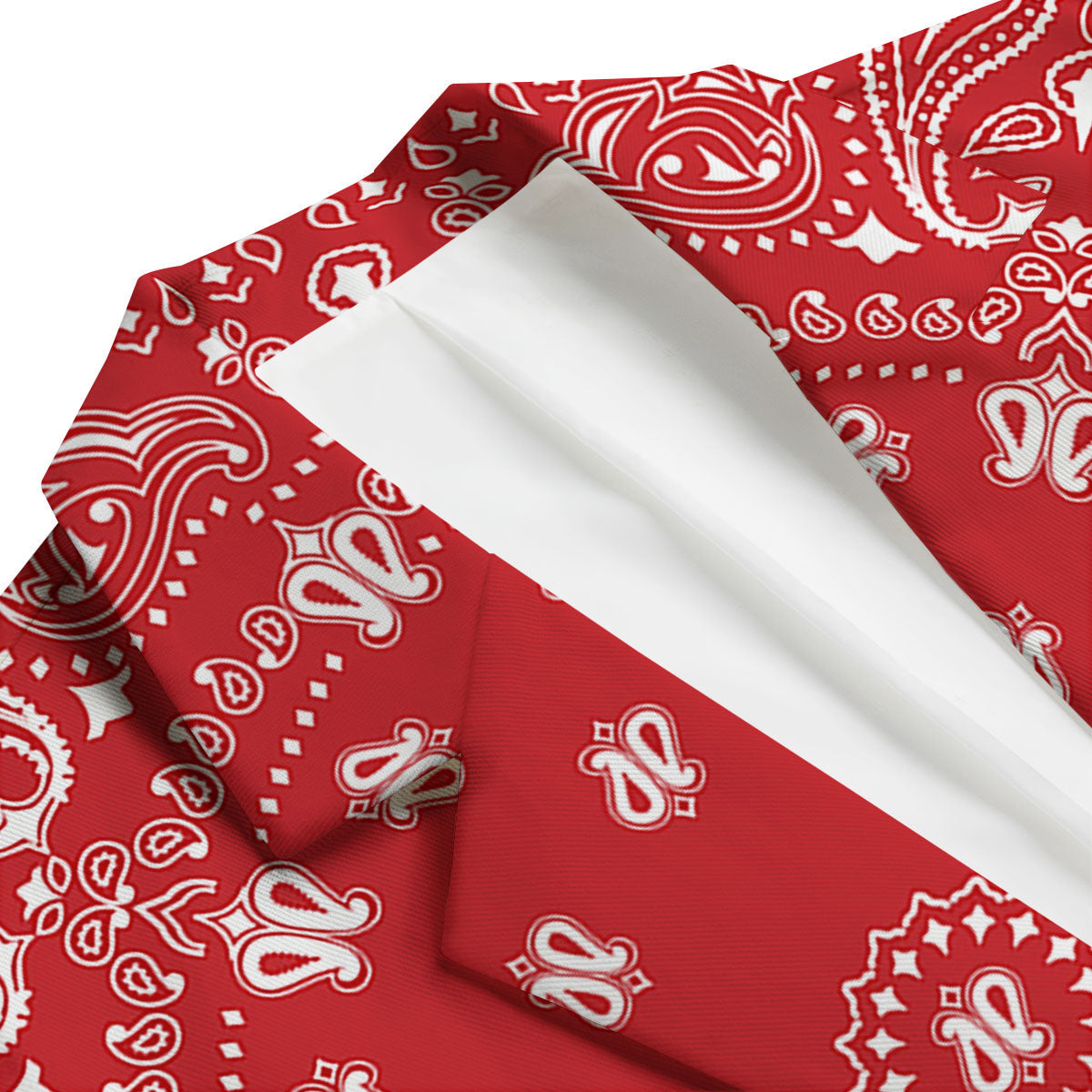 Bandana Red Paisley Print Men's Blazer-grizzshop