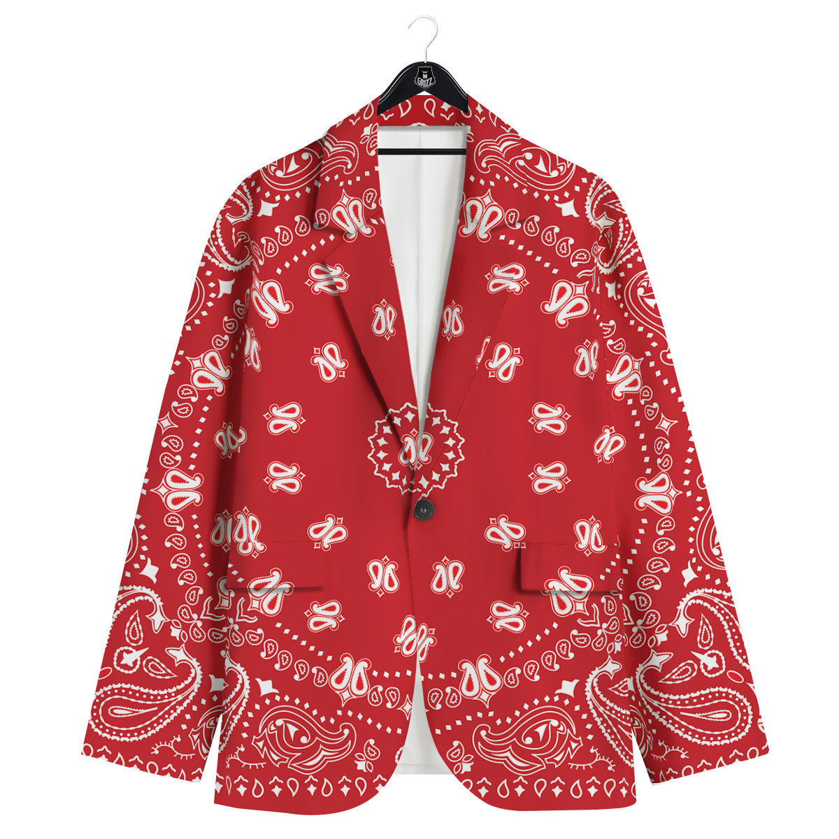 Bandana Red Paisley Print Men's Sport Coat-grizzshop