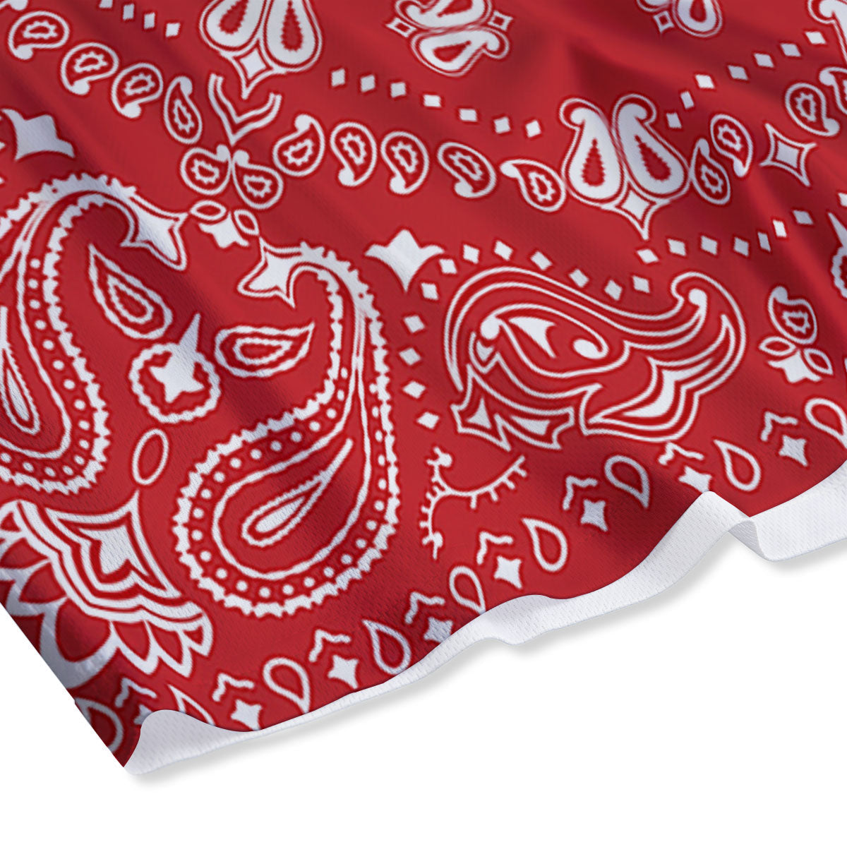 Bandana Red Paisley Print Mesh Shorts