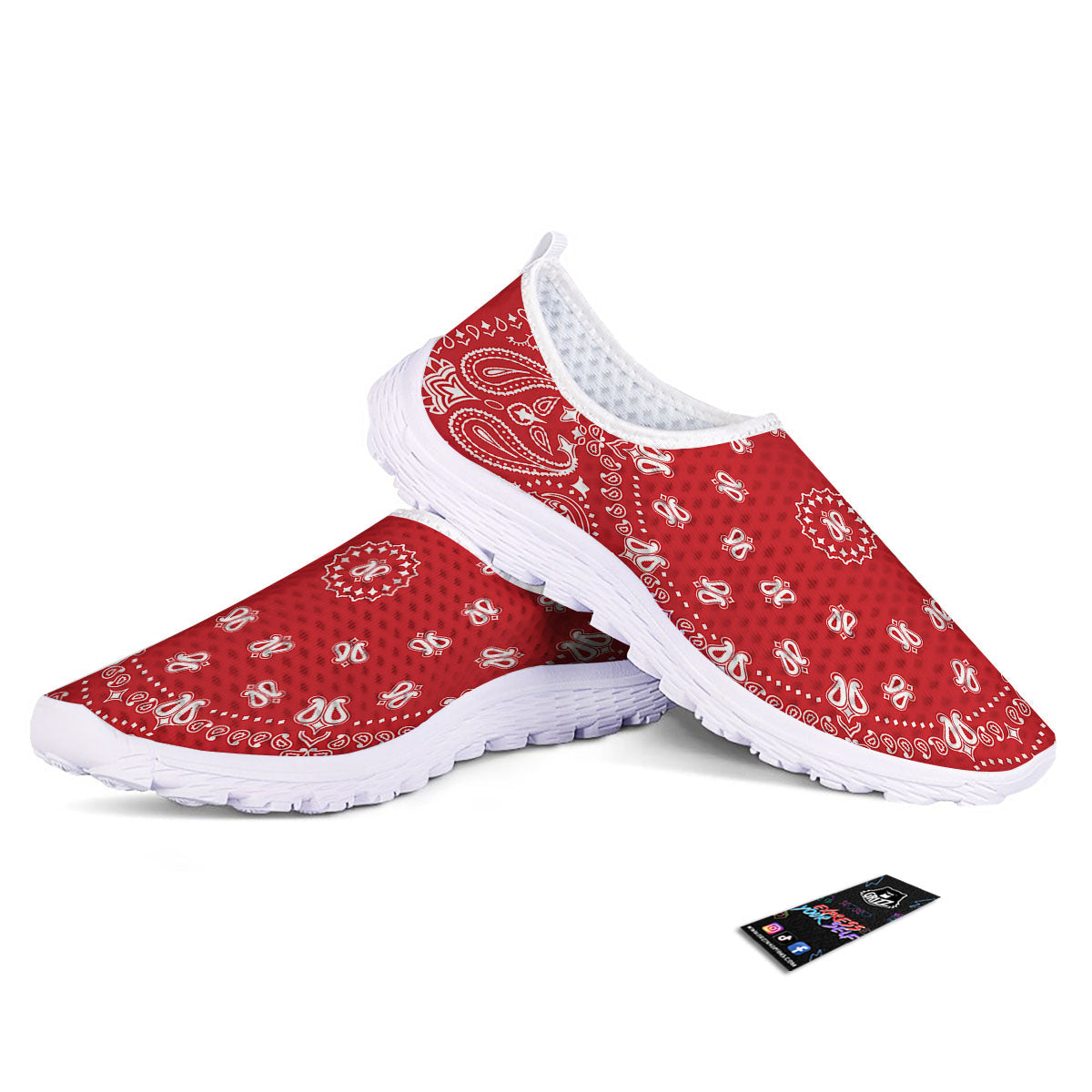 Bandana Red Paisley Print Nurse Shoes-grizzshop