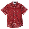 Bandana Red Paisley Print Pattern Button Up Shirt-grizzshop