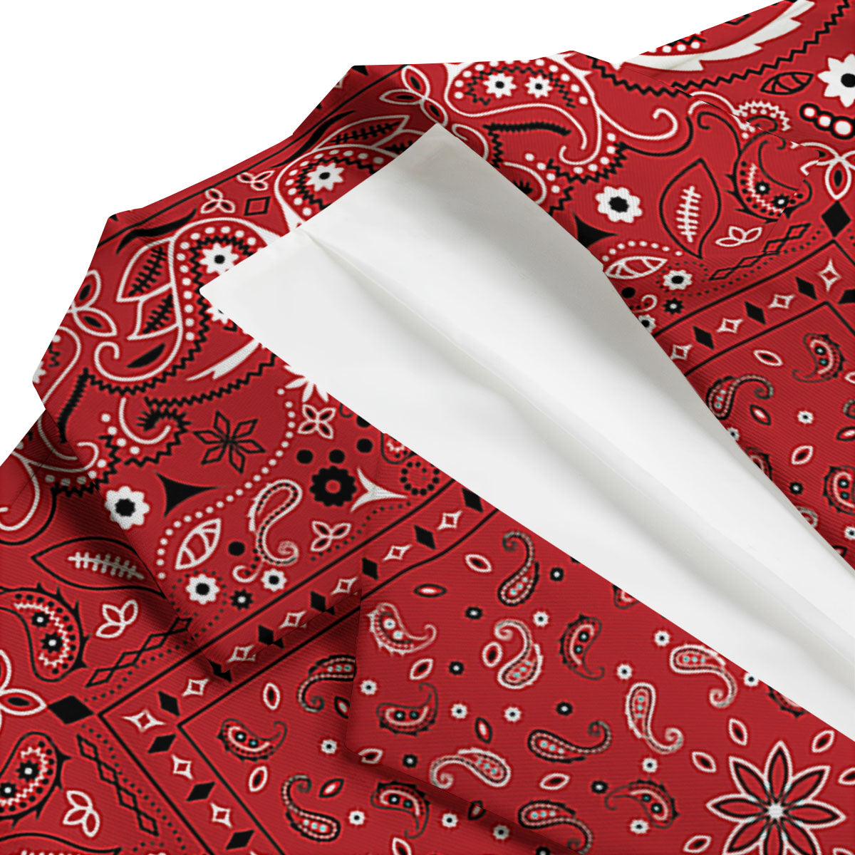 Bandana Red Paisley Print Pattern Men's Blazer-grizzshop