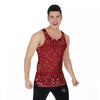 Bandana Red Paisley Print Pattern Men's Tank Top-grizzshop