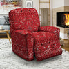 Bandana Red Paisley Print Pattern Recliner Slipcover-grizzshop