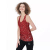 Bandana Red Paisley Print Pattern Women's Racerback Tank Top-grizzshop