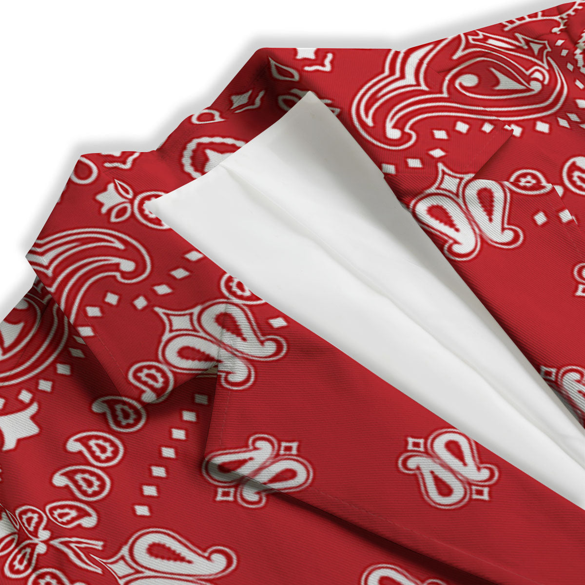 Bandana Red Paisley Print Women's Blazer-grizzshop