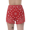 Bandana Red Paisley Print Women's Shorts-grizzshop