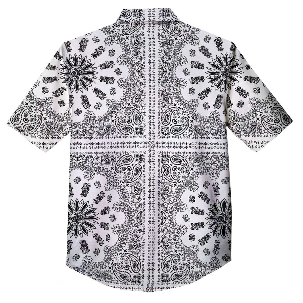 Bandana White And Black Paisley Print Pattern Button Up Shirt-grizzshop