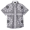 Bandana White And Black Paisley Print Pattern Button Up Shirt-grizzshop