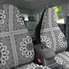 Bandana White And Black Paisley Print Pattern Car Seat Covers-grizzshop