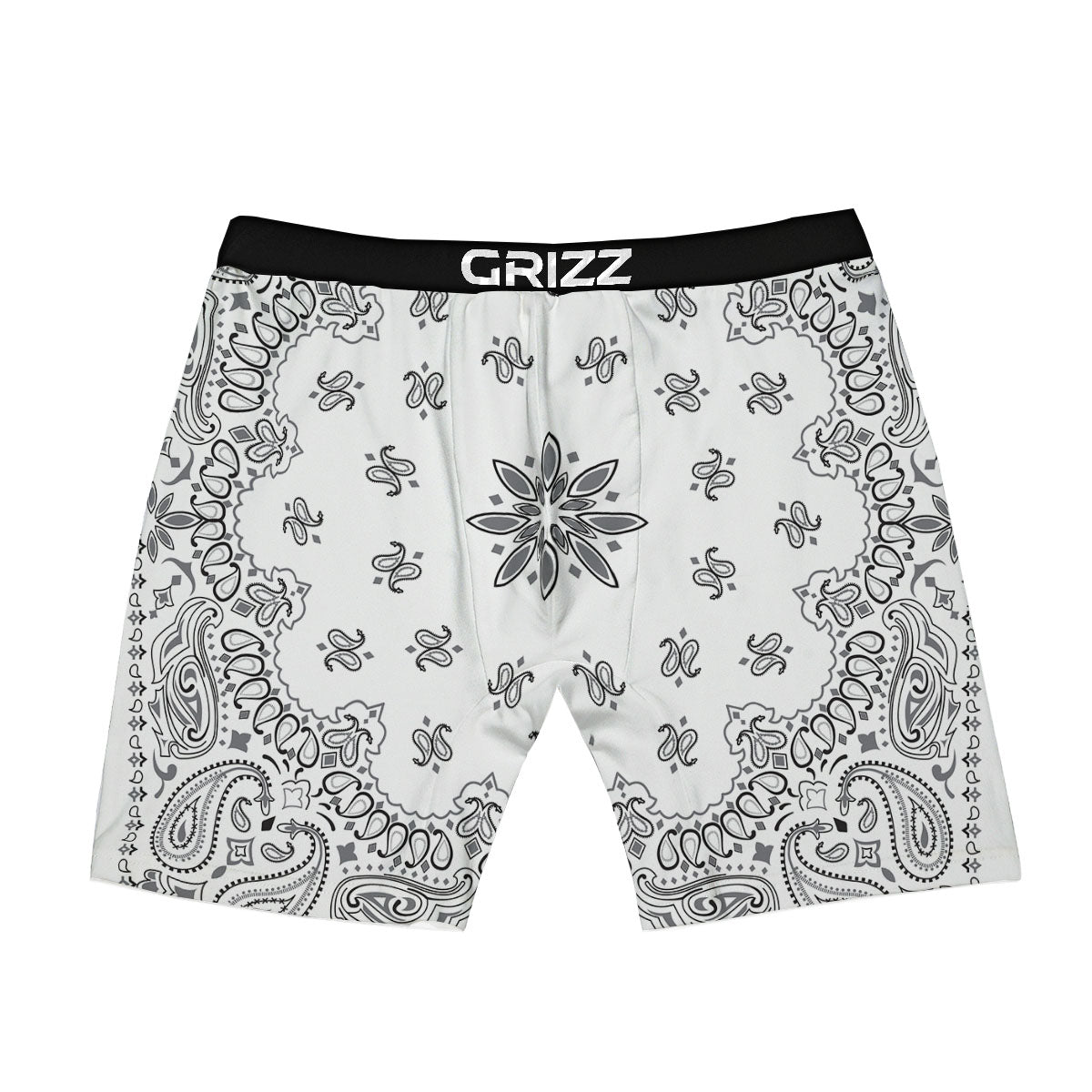 Bandana White And Black Print Boxer Briefs-grizzshop
