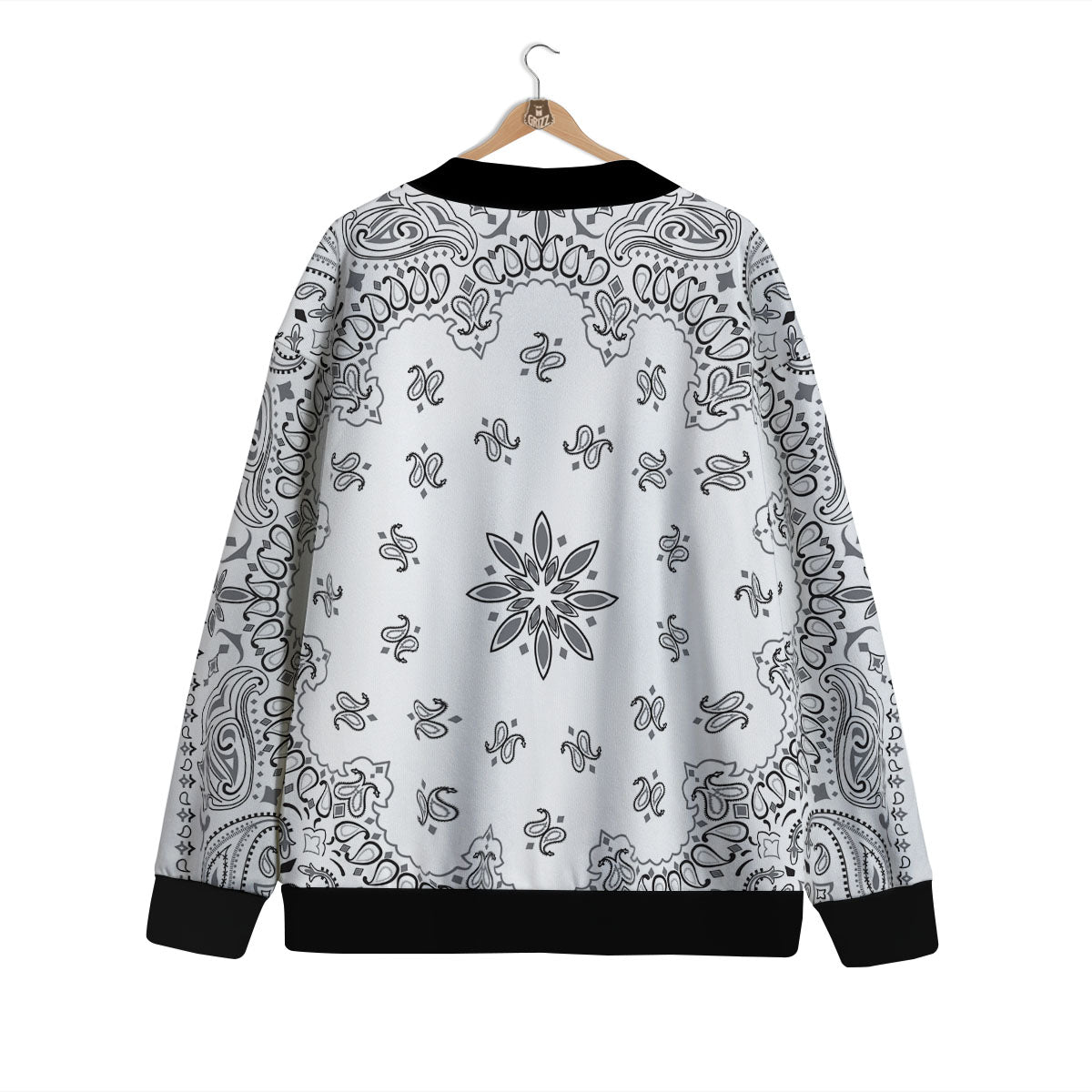 Bandana White And Black Print Cardigan-grizzshop