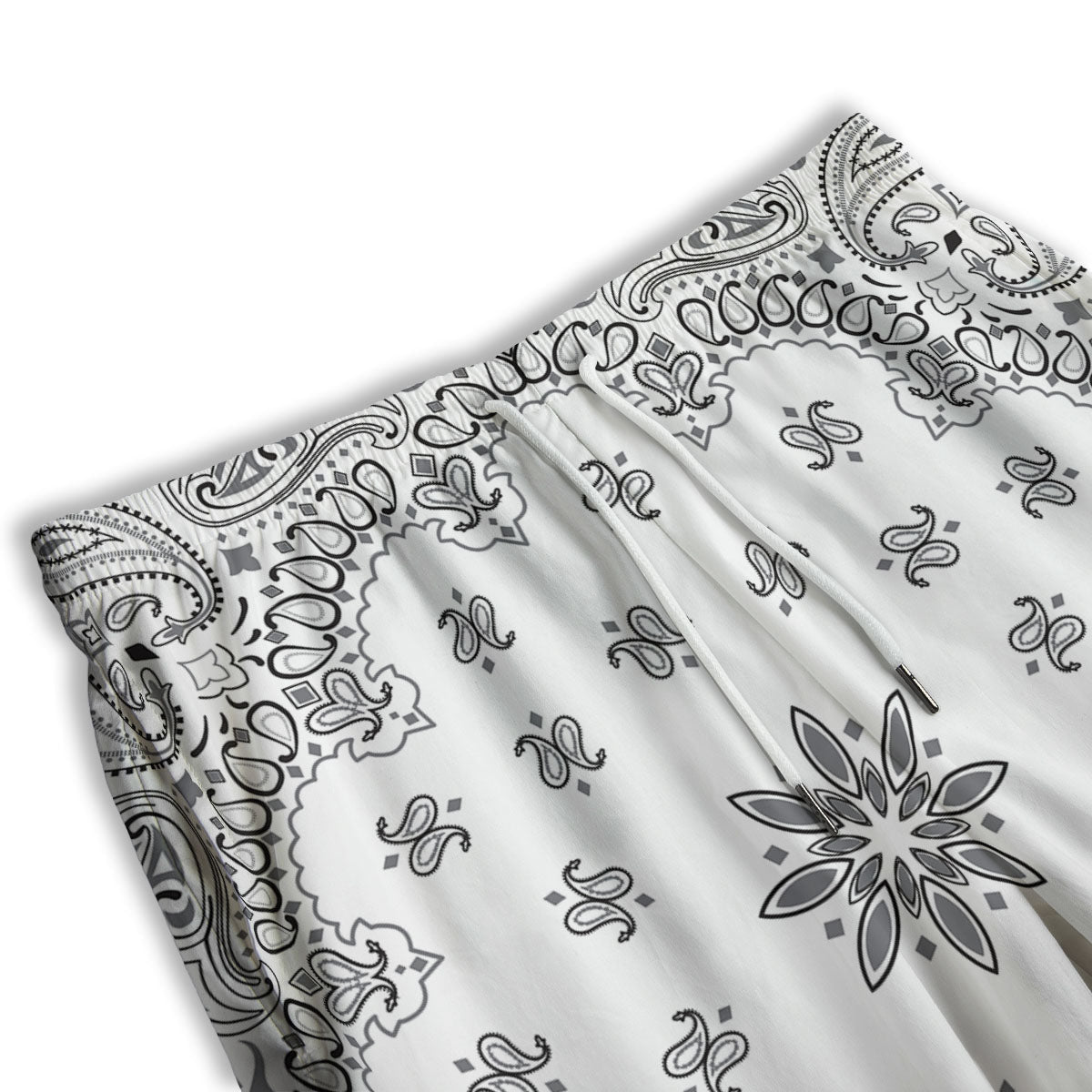 Bandana White And Black Print Men's Athletic Shorts