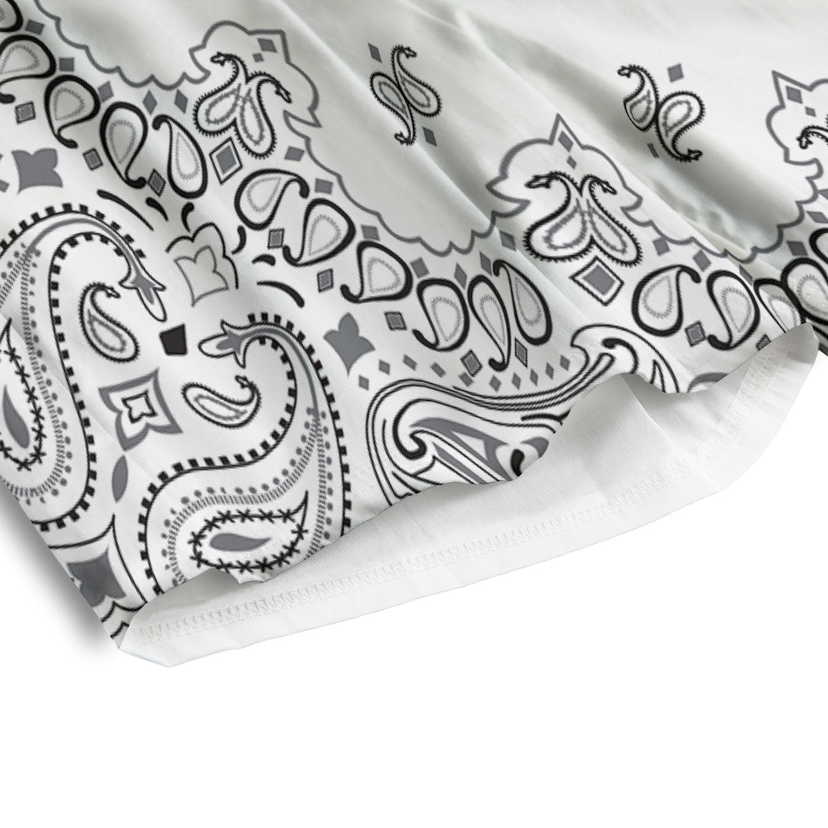 Bandana White And Black Print Men's Athletic Shorts