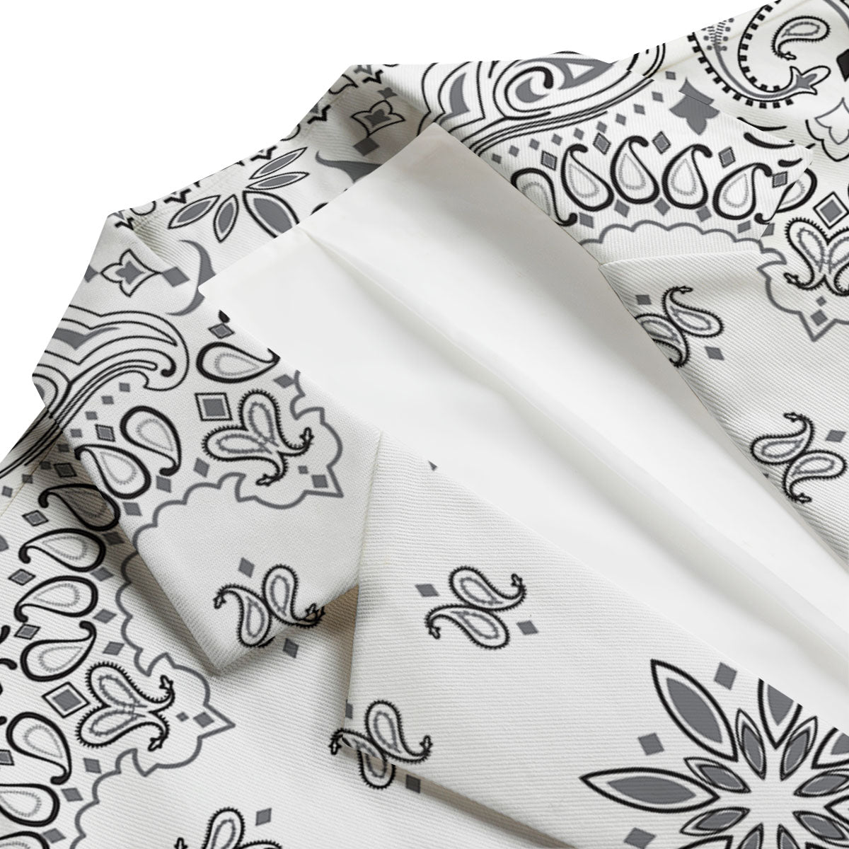 Bandana White And Black Print Men's Blazer-grizzshop
