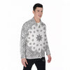 Bandana White And Black Print Men's Long Sleeve Shirts-grizzshop