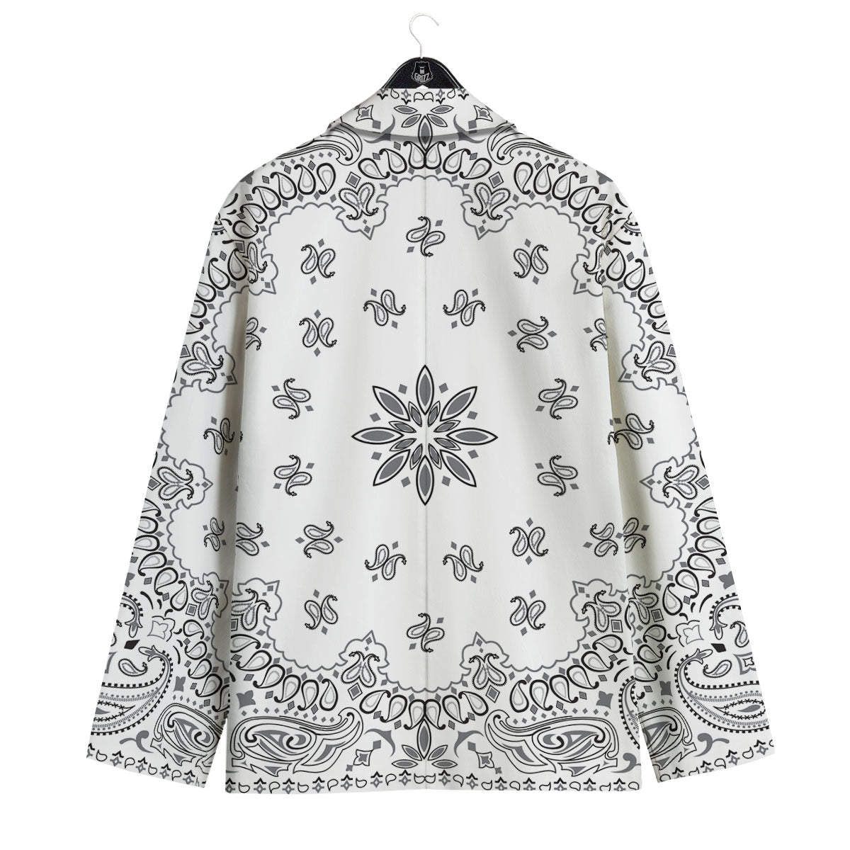 Bandana White And Black Print Men's Sport Coat-grizzshop