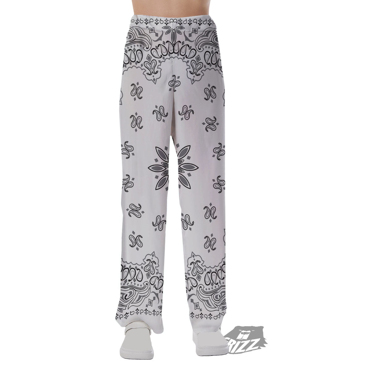 Bandana White And Black Print Pajama Pants-grizzshop