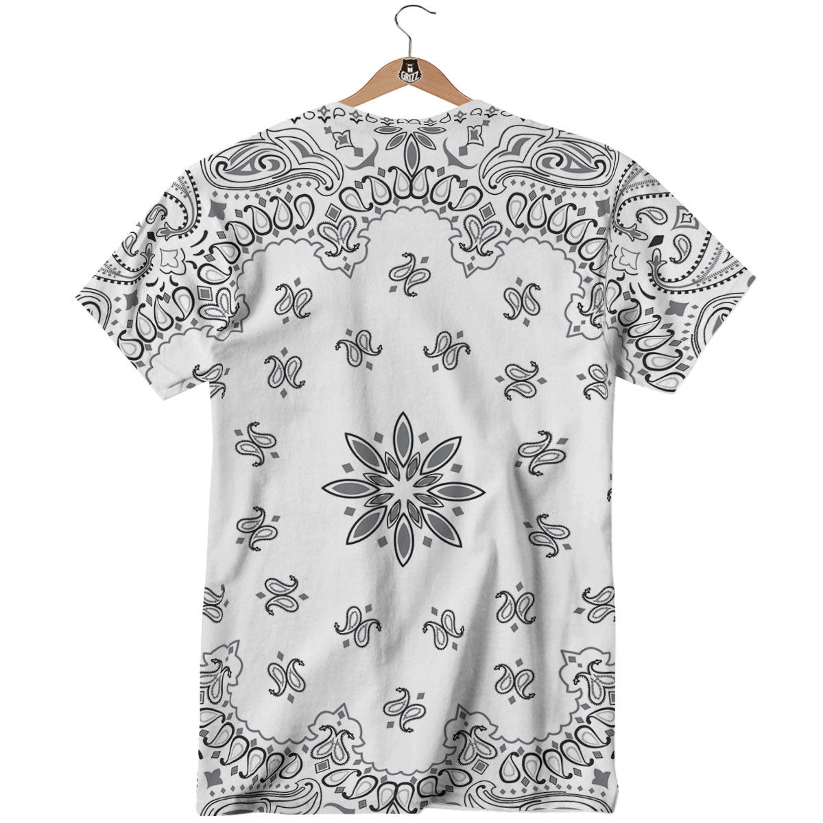 Bandana White And Black Print T-Shirt-grizzshop