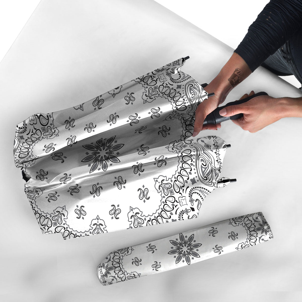 Bandana White And Black Print Umbrella-grizzshop