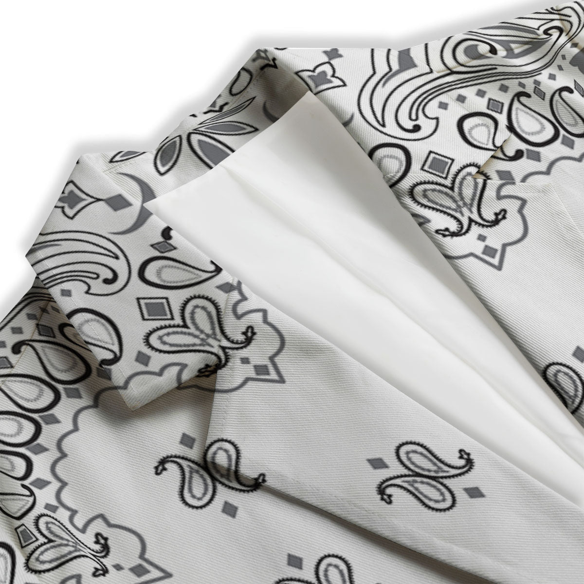 Bandana White And Black Print Women's Blazer-grizzshop